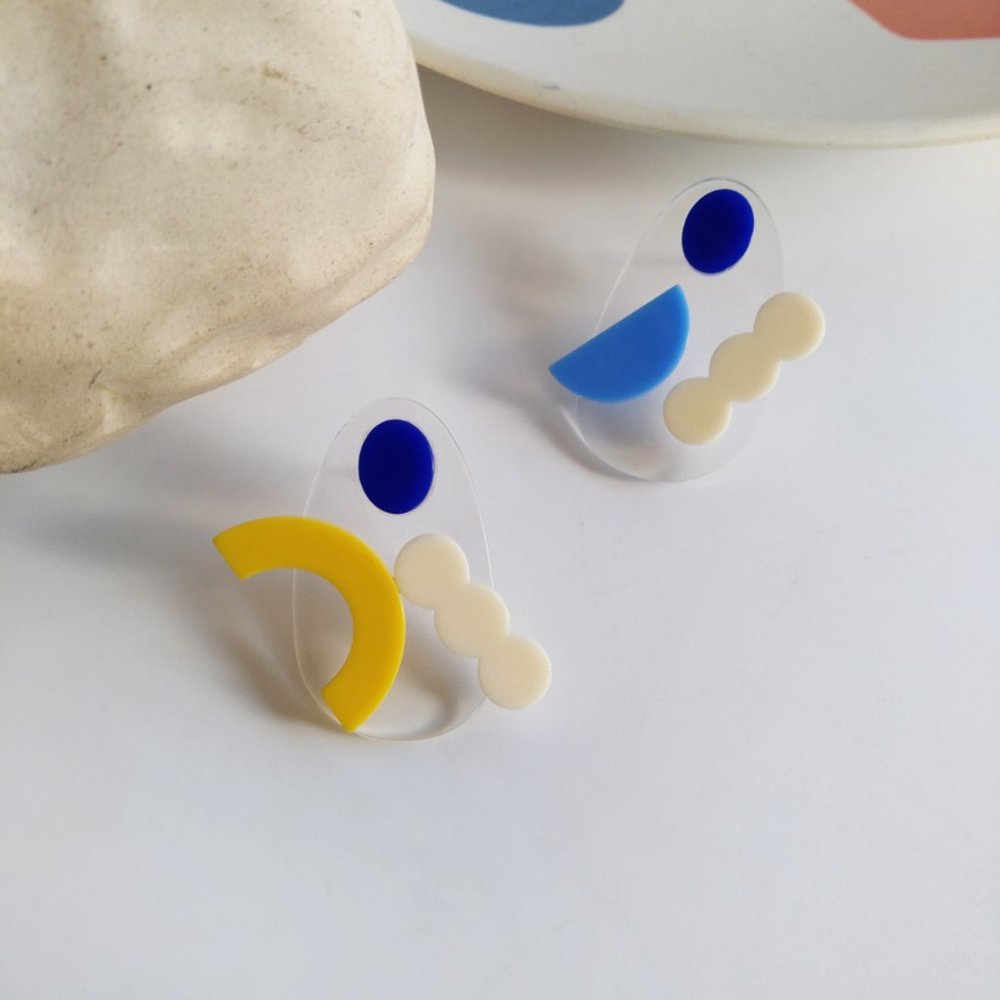 💕The only one 💙Artsy Color Earrings - Picture 2 of 7